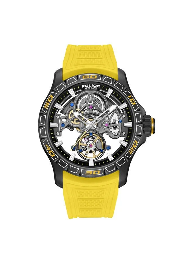 بوليس Spirit Gunmetal Dial Silicone Strap Analog Watch for Men, 45mm